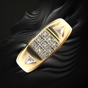 Gold Eyecatching Multi Diamond Ring