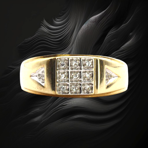 Gold Eyecatching Multi Diamond Ring image-2