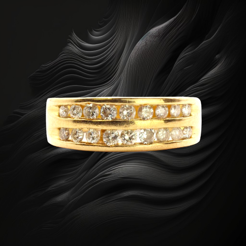 18ct Gold Multi Diamond Ring image-1