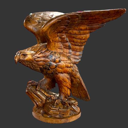 Swiss Black Forest Carved Eagle Figure image-1