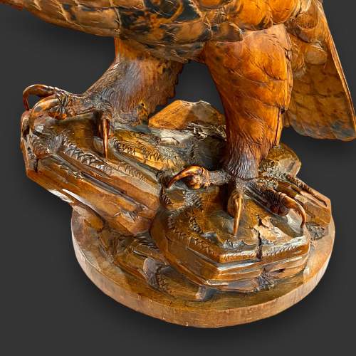 Swiss Black Forest Carved Eagle Figure image-6