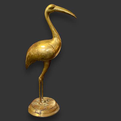 Life Size Brass Crane image-1