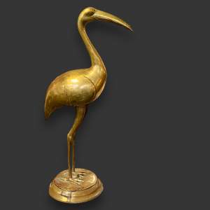Life Size Brass Crane