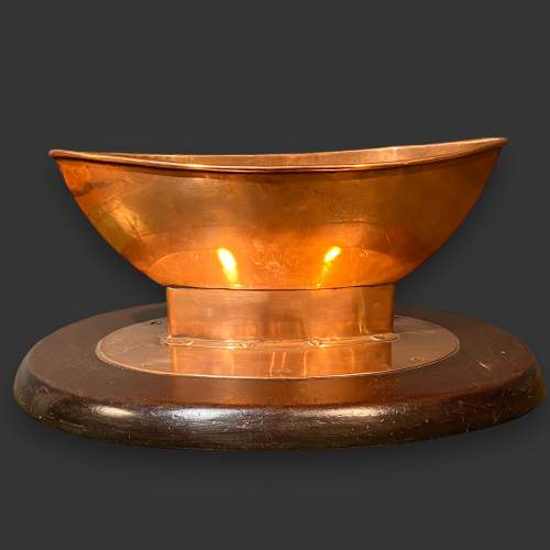 Arts and Crafts Style Copper Boat Shaped Bowl or Centrepiece image-2
