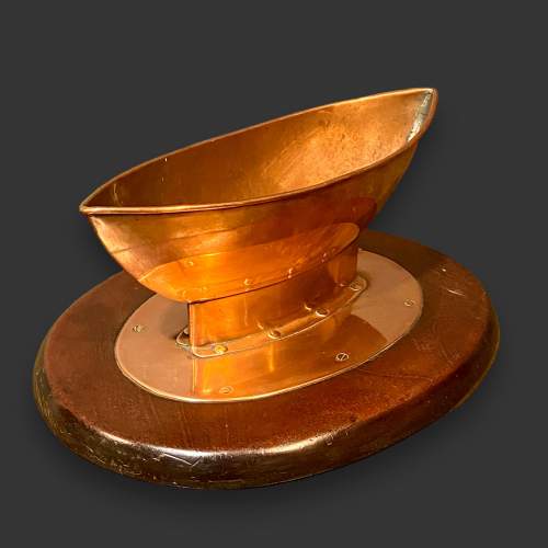 Arts and Crafts Style Copper Boat Shaped Bowl or Centrepiece image-1