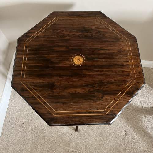 C1900  An Aesthetic Movement Inlaid Octagonal Mahogany Table image-4