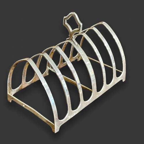 Early 20th Century Elkington and Co Silver Toast Rack image-1