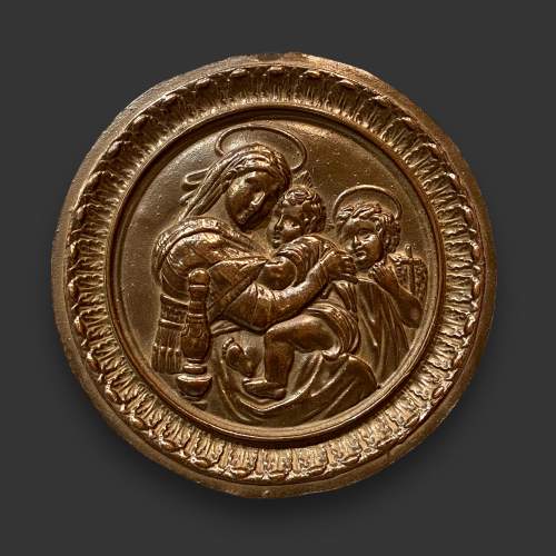 Victorian Bronze Icon of Madonna and Child image-1