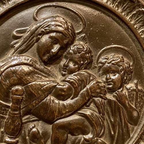 Victorian Bronze Icon of Madonna and Child image-2