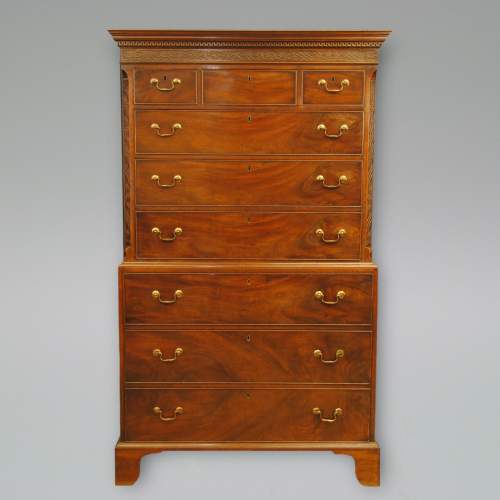 18th Century Chippendale Period Mahogany Tallboy image-1