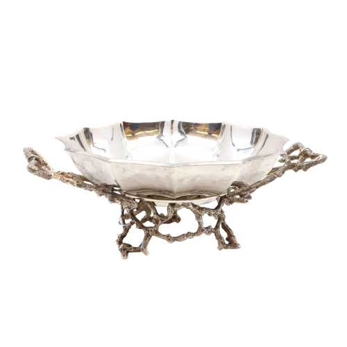 20th Century Unusual Naturalistic Silver Plated Bowl image-1
