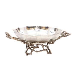 20th Century Unusual Naturalistic Silver Plated Bowl