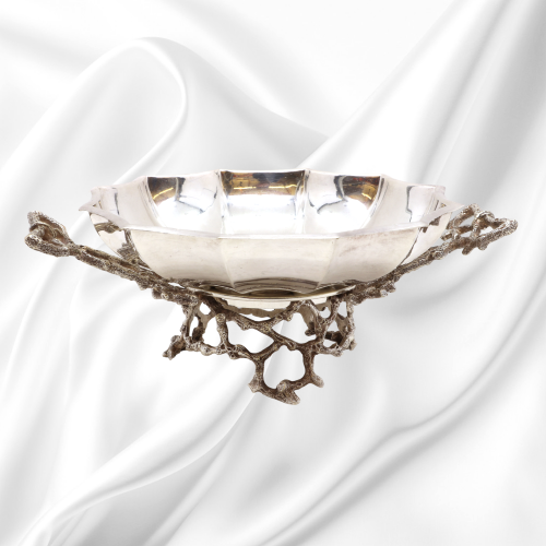 20th Century Unusual Naturalistic Silver Plated Bowl image-3