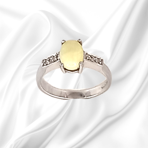 Gold Opal and Diamond Art Deco Design Ring image-1
