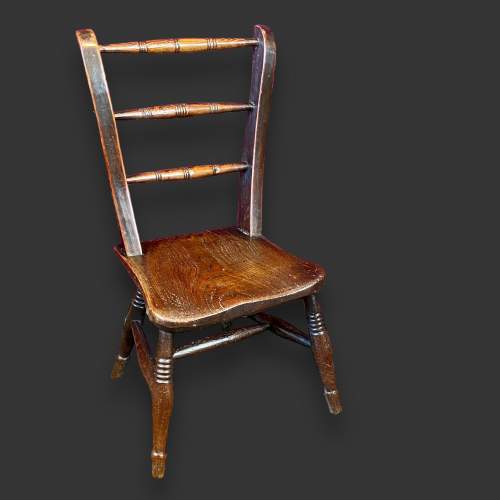 Early Georgian Ash and Elm Childs Chair image-1