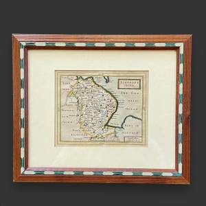 Original 17th Century Map of Lincolnshire by John Seller