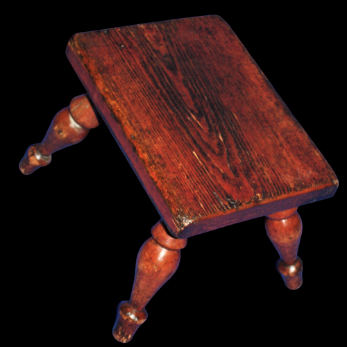 Country Made Stool with Turned Legs image-2