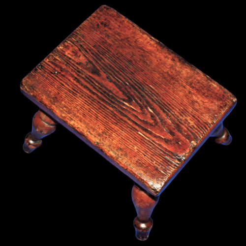 Country Made Stool with Turned Legs image-3
