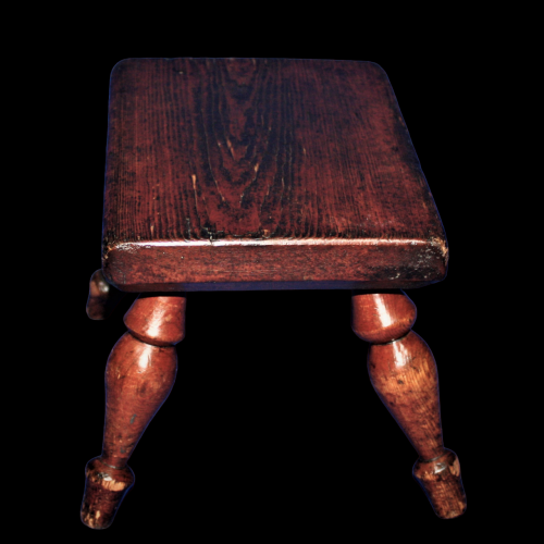 Country Made Stool with Turned Legs image-4