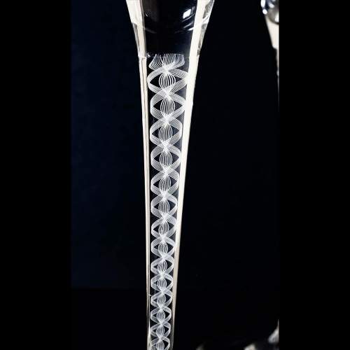 Pair of Art Deco  Opaque Ribbon Twist  Champagne Flutes image-2