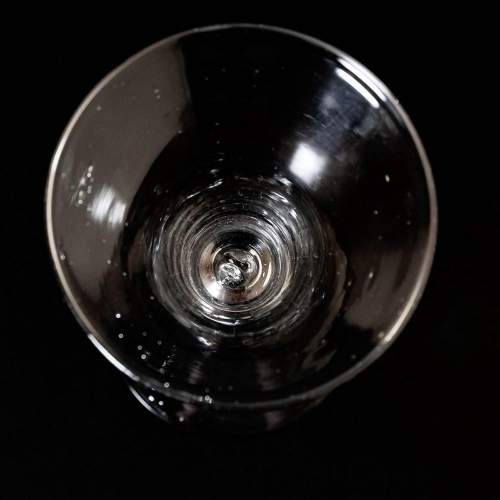George II c1750 Early English Bell Bowl Air Twist Stem Wine Glass image-4