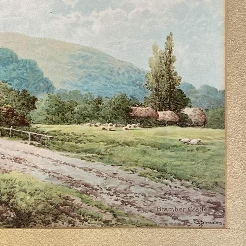 19th Century Gilt Framed Print of Bramber Castle image-4