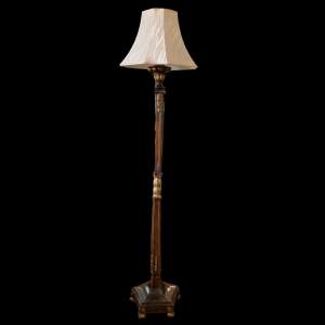 Carved Wooden Standard Lamp