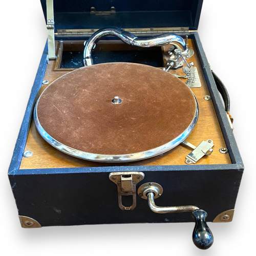 Ariola Vintage Blue Cased Portable Picnic Gramophone image-3