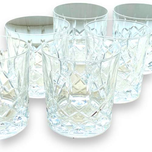 Set of Six Good Quality Cut Glass Whisky Tumblers image-1
