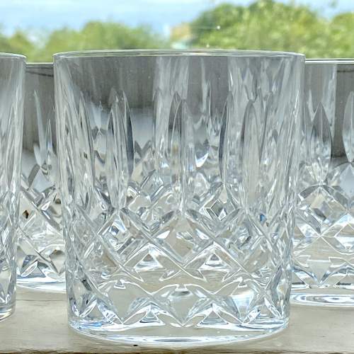 Set of Six Good Quality Cut Glass Whisky Tumblers image-4
