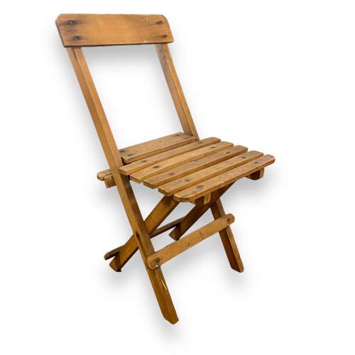 Vintage Childrens Beech Folding Chair image-1