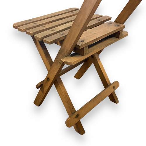 Vintage Childrens Beech Folding Chair image-3