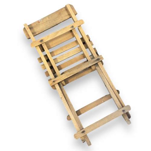 Vintage Childrens Beech Folding Chair image-4