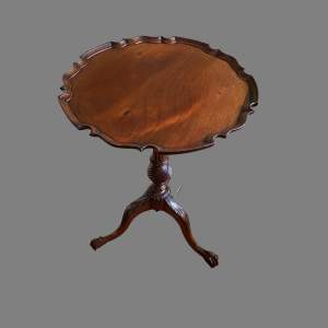 A George III Revival Mahogany Pie Crust Birdcage Wine Table