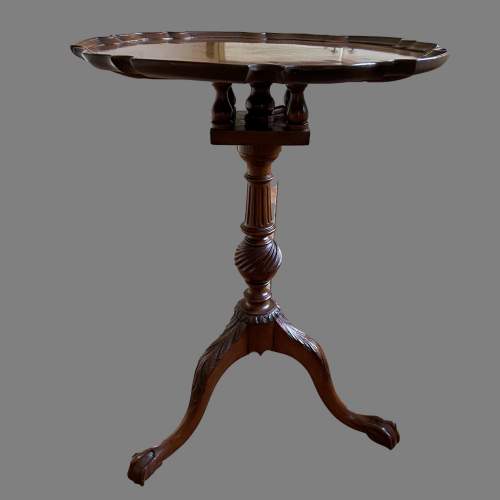 A George III Revival Mahogany Pie Crust Birdcage Wine Table image-2