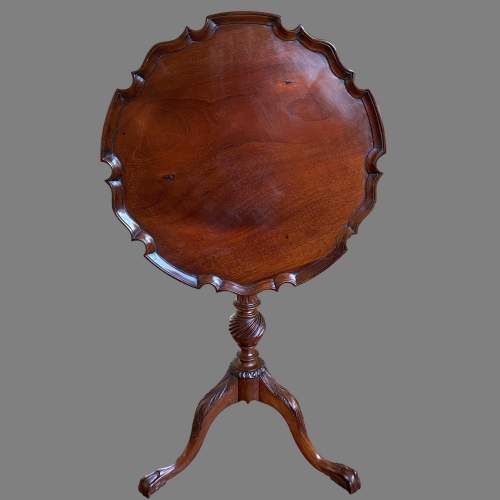 A George III Revival Mahogany Pie Crust Birdcage Wine Table image-4