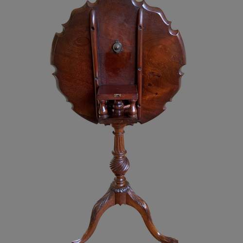 A George III Revival Mahogany Pie Crust Birdcage Wine Table image-5