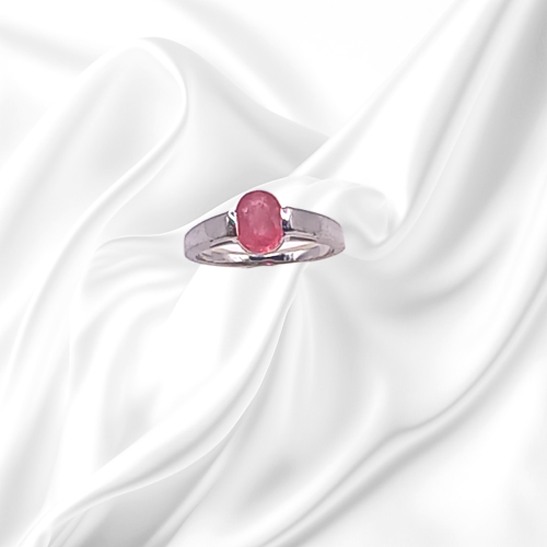 White Gold Pink Topaz Ring image-1