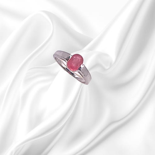 White Gold Pink Topaz Ring image-3