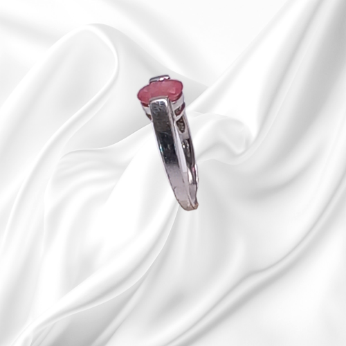 White Gold Pink Topaz Ring image-4