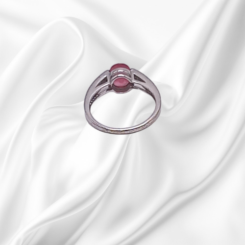 White Gold Pink Topaz Ring image-2
