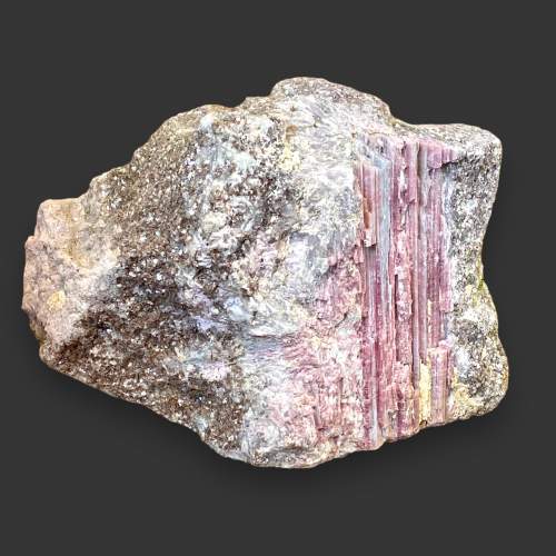 Sweet Natural Lapidolite and Tourmaline Mineral Specimen image-1