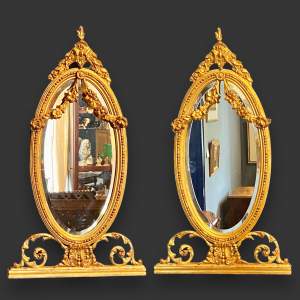 Pair of Early 20th Century Carved Giltwood Mirrors