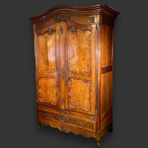 Very Large Late 18th Century Walnut and Burr Walnut Armoire