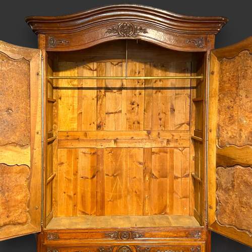 Very Large Late 18th Century Walnut and Burr Walnut Armoire image-4