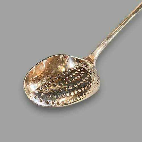 Rare Georgian Solid Silver Strained Spoon image-2
