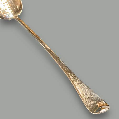 Rare Georgian Solid Silver Strained Spoon image-3