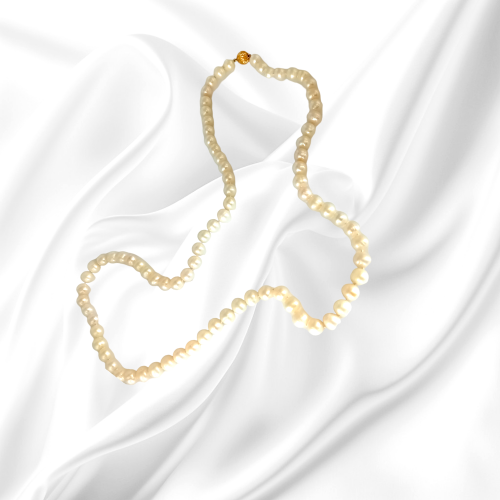 Long Freshwater Pearl Necklace with Attractive 9ct Gold Clasp image-1