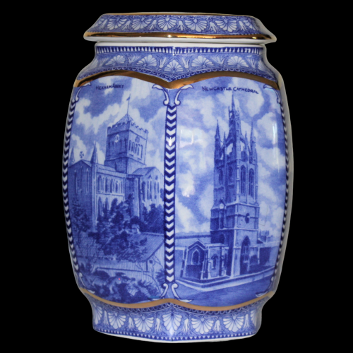 Blue & White Ringtons Tea Millennium 2000 Cathedral jar image-3