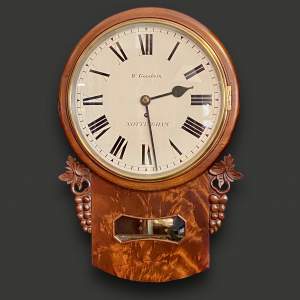 Victorian Mahogany Drop Dial Clock by G Goodwin
